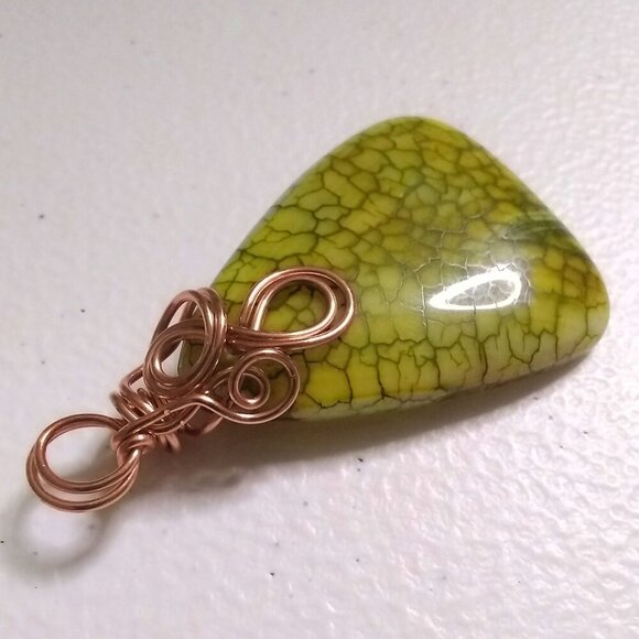 Green Dragonvein Agate Pendant & Vegan Suede Cord! Bold Eclectic Nature Inspired - Picture 15 of 16